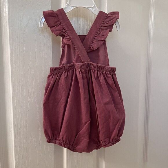 Angel Dear Dusty Orchid Corduroy Ruffle Romper Girls Size 18-24 Months NWT - Picture 7 of 12